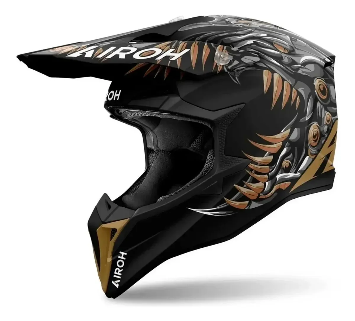 Capacete Airoh Wraaap Cyborg Matt Motocross Off Road Trilha