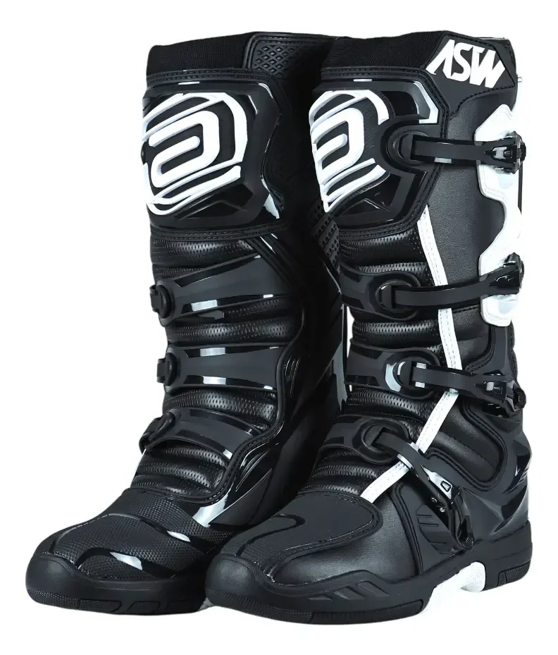 Bota Motocross Elevate Branco E Preto Trilha Enduro Off-Road Tam.41
